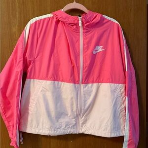 Nike Women's Pink and White Raincoat